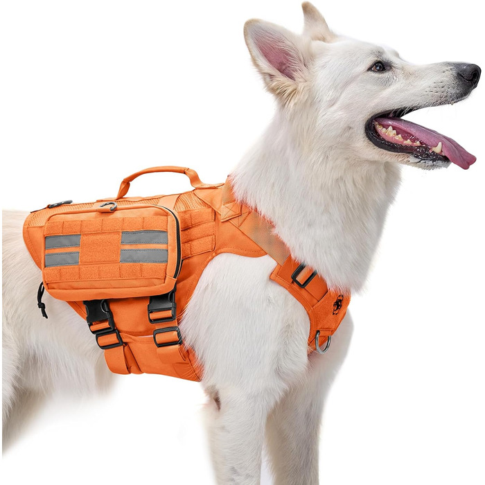 Футляр для корму OneTigris для собак (23,5x13x5 см), 2 шт., MOLLE система, тактичне спорядження, тренування, оранжевий