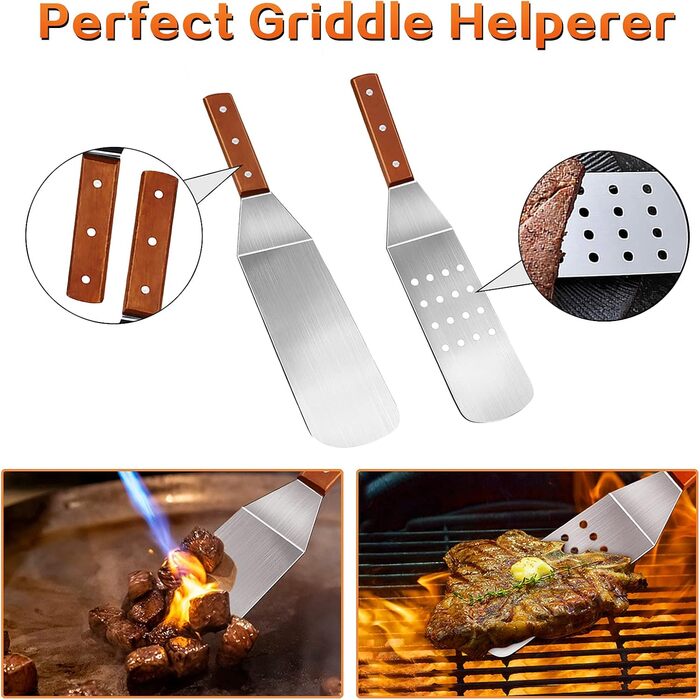 Набір лопаток для гриля MAIKEHIGH: професійний інструмент для BBQ, тепаньякі та кемпінгу (9 шт.)