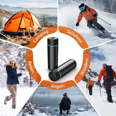 Електричні грілки для рук EXTSUD 2 шт. 5000mAh з USB-живленням, 3 режими нагріву, Powerbank для відпочинку на природі, гольфу, зимових подарунків