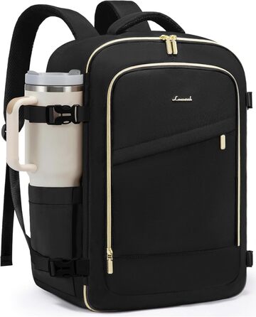 Рюкзак для ручної поклажі LOVEVOOK 45x36x20, 32L, чорний. Підходить для Ryanair, Eurowings, Wizz Air. З антикрадіжною кишенею.