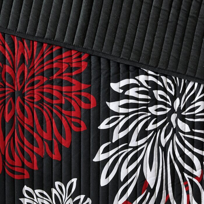 Комплект постільної білизни Comfort Spaces Enya CS14-0064, 3-частинний, квітковий принт, сірий, Kingsize (Full/Queen, 229x229 см)