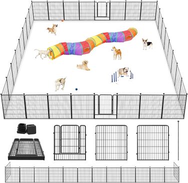Металевий вольєр для собак на 32 панелі, 81,3 см, для вулиці, портативний, для середніх та маленьких собак