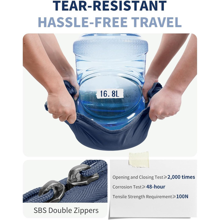 Органайзери для валізи ECOHUB, набір 6 шт. з ID-міткою, екологічні, дихаючі, для подорожей (зелений, блакитний)