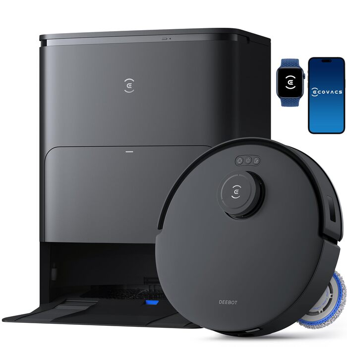 Робот-пилосос ECOVACS DEEBOT T30S PRO OMNI з функцією миття, 11000 Па, технологія ZeroTangle, миття гарячою водою 70°C, TruEdge™ для прибирання кутів, акумулятор 6400 мАг, уникнення перешкод за допомогою AI