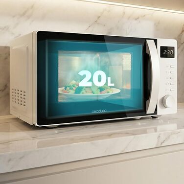 Мікрохвильова піч Cecotec Proclean 5105 біла, 20л, з грилем, технологією 3DWave та функцією розморожування
