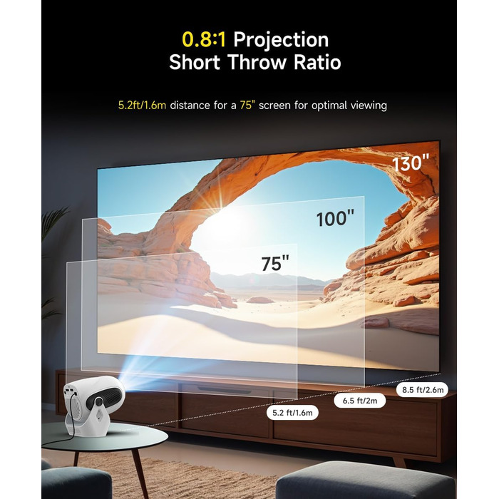 Портативний проєктор Magcubic Mini Beamer 4K з Android 11, Bluetooth 5.0, WiFi Dualband та автоматичною корекцією трапеції
