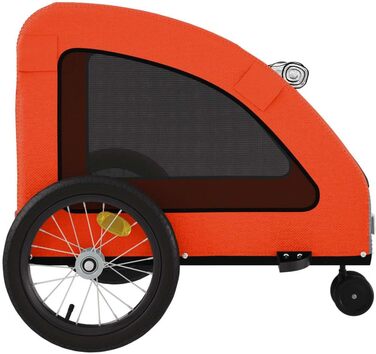 Фургон для собак VidaXL - переносний, з прапором та світловідбивачами, до 30 кг, Oxford-Gewebe, 63.5 x 124.5 x 66 см, Оранжевий