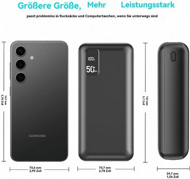 Портативний акумулятор великої ємності 50000mAh з PD22.5W, три виходи, два входи, LED-індикатор, сумісний з iPhone/Android, DCD-516