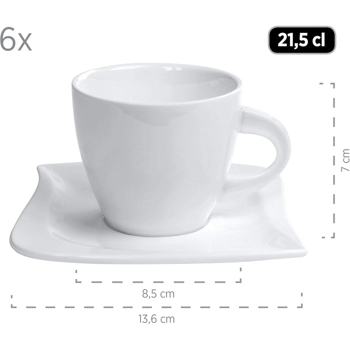 Набір посуду MÄSER Kombiservice LA MUSICA, 30 предметів, порцеляна, слонова кістка, білий