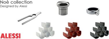Alessi Noè | GIA13 B - Modular Bottle Rack, Design, Thermoplastic Resin, 15.5 x 10 x 11.5 cm (Red)