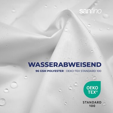 Штора для душу 180x200 см Grey Splash: Водонепроникна текстильна штора з антибактеріальним покриттям та кільцями (12 шт.) - Сірий