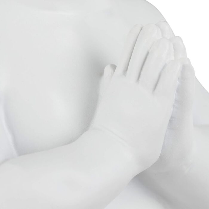 Relaxdays Guardian Angel, kneeling & praying, graceful, weather-resistant, frost-proof, grave ornament, protective angel, artificial stone, white