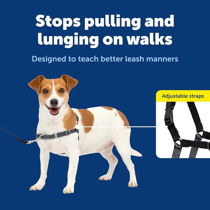 Шлейка PetSafe Easy Walk для собак, чорна, запобігає потягування, навчає гарним манерам на повідку