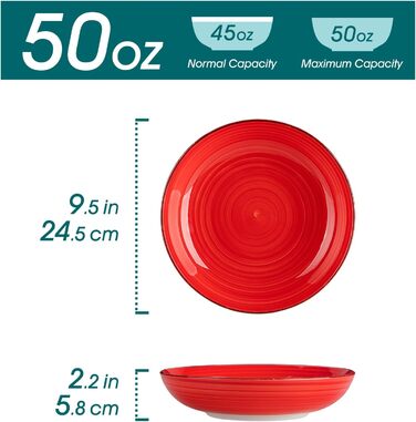 Набір супових тарілок Vancasso Bonita (6 шт.) з кераміки: супові, для пасти, спагеті, рамен, салати