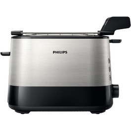 Тостер Philips HD2639/90, 730 Вт, широкий слот, аксесуари для сендвічів, чорний/сріблястий