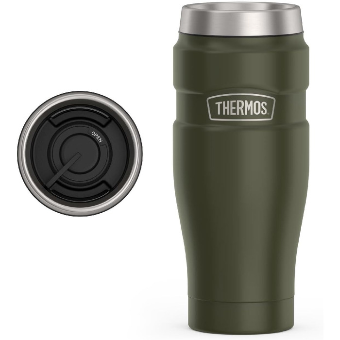 Термос туристичний сталевий King 16 oz, армійний зелений