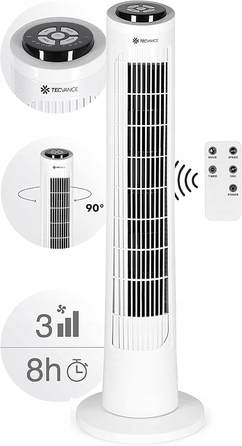 Колонний вентилятор TecVance Tower Fan, білий
