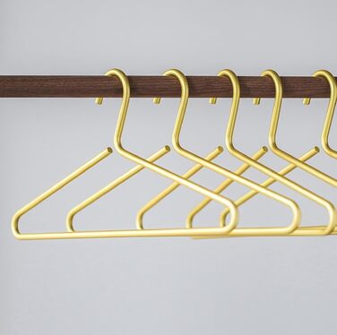 Premium Matte Gold Aluminum Clothes Hangers, 6-Pack, 41.5cm Extra Smooth & Dual Metal Shirt Hangers, Aluminum Alloy Clothes Hangers, Clothing Support, Clothes Hang