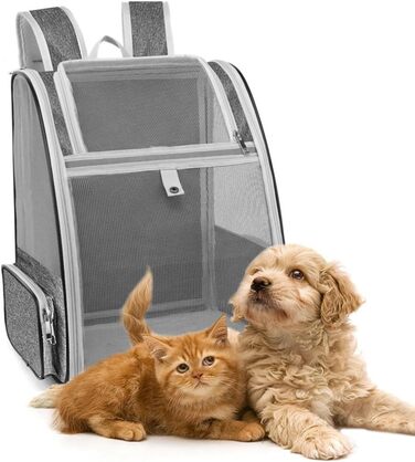 Рюкзак-переноска для кота/собаки, 40x32x28 см, сірий. Ідеально для тварин до 5 кг