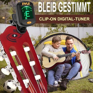 Акустична гітара Pyle для дітей та початківців, ½ розміру, комплект з чохлом, тюнером та медіатором, чорна