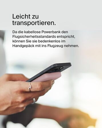 Powerbank Belkin BoostCharge Pro 10000mAh з Qi2 та MagSafe, рожевий, з інтегрованим підставкою, для iPhone 17, Air, 16, 15, 14, Pixel та інших