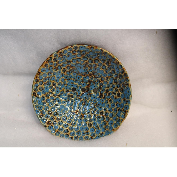 Миска для мила з кераміки у формі мушлі, блакитна, діаметр 11 см