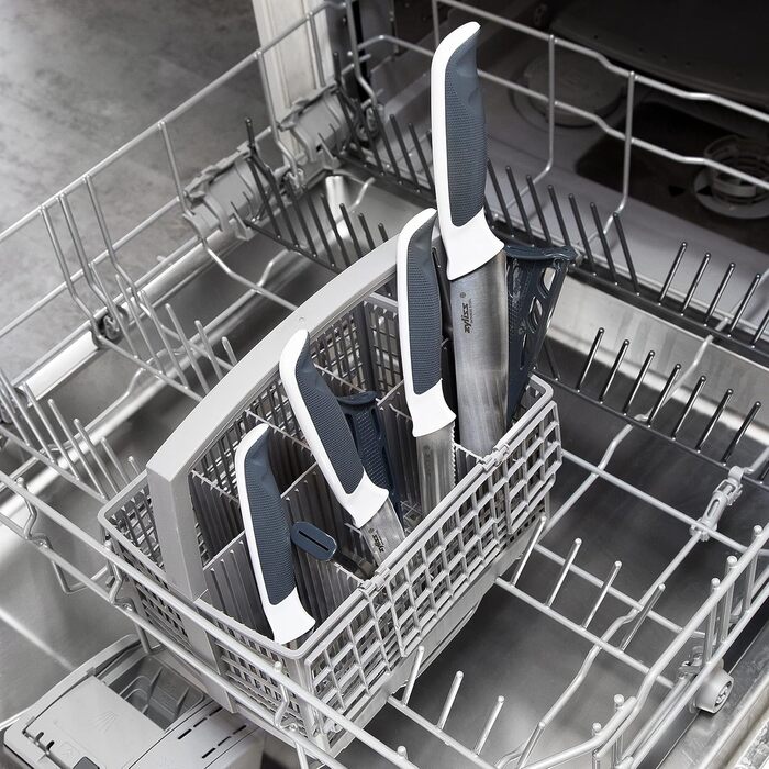 Zyliss Comfort Knife Block Set - 7 Piece Japanese Stainless Steel Kitchen Knife Set with Block, Dishwasher Safe, 5-Year Warranty