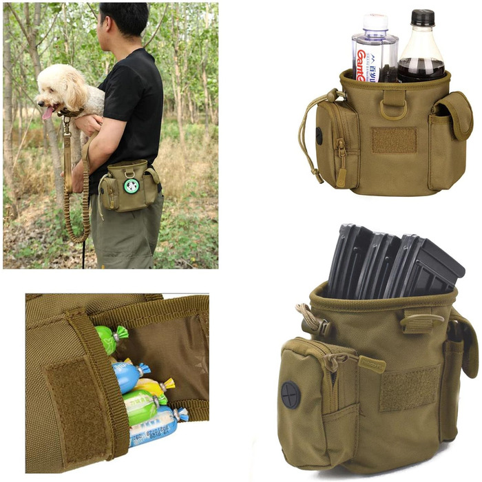 Сумка-мішечок на шнурку для дресирування собак, для полювання, Airsoft, як тренувальна сумка для цуценят, ласощів, іграшок для тварин (чорна)