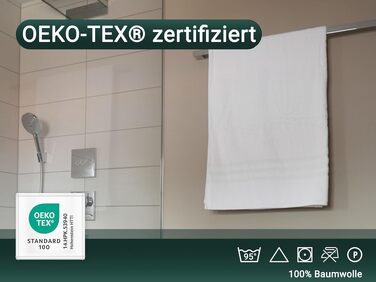 Набір рушників ZOLLNER з бавовни 50x100 см, білі, готельна якість (2 шт. банні рушники)