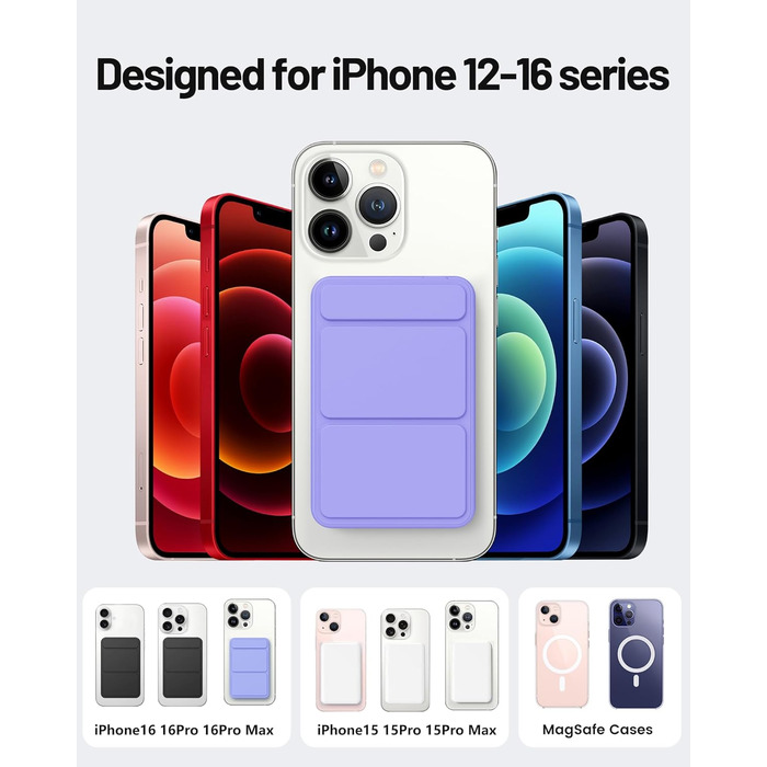 Powerbank Yiisonger Magsafe 10000mAh з бездротовою зарядкою, LED-дисплеєм та USB-C кабелем (фіолетовий)