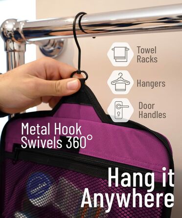 Органайзер для косметики та туалетних аксесуарів D&D – Розкладний дорожній органайзер для жінок та чоловіків (фіолетовий)