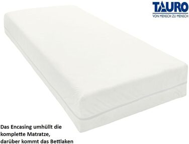 TAURO 24161 Fitted Mattress Cover, All-Around 70 x 140 cm, Encasing for Children's Mattress, Height 12 cm, Dust Mite Protection for House Dust Allergy Sufferers, White (24161)