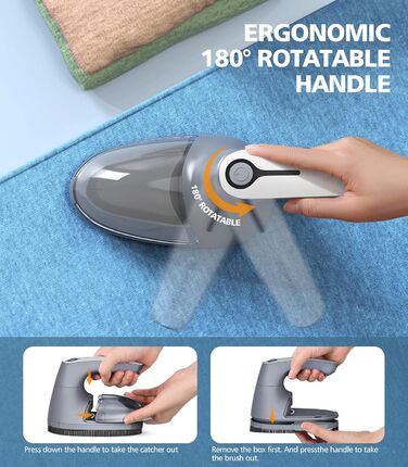 Електричний видалення ворсу POPCHOSE: бездротовий прилад для одягу з 2 лезами, USB-зарядка