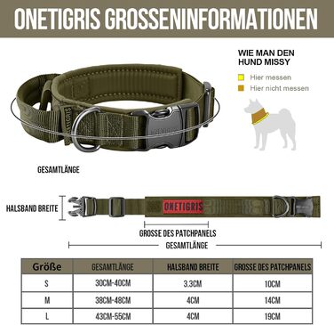 Нашийник для собак OneTigris з металевою застібкою Ranger Green (S)