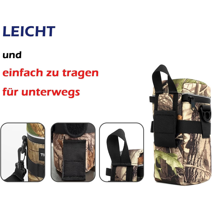 Чохол для об'єктива камери, XL (10.5 x 18.5 см), нейлон, оливковий