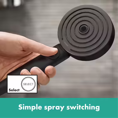 Душовий набір hansgrohe Pulsify Select S, ручна лійка з 3 режимами, водозберігаюча, шланг 0,65 м, тримач, матовий білий/чорний