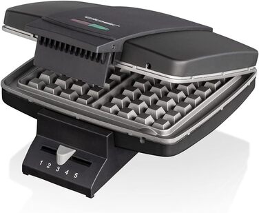 Вафельниця Cloer 1445 для приготування традиційних бельгійських вафель, 930 Вт, індикатор нагріву, матове покриття, великі вафлі (7x4x1,7 см)