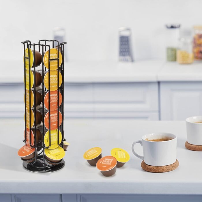 Тримач для капсул кави Dolce Gusto SYSYLY DG24 – чорний, на 24 капсули, обертається, з неслизькою основою