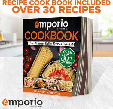 Набір форм для випічки Emporio Kitchen – антипригарне покриття, набір форм з вуглецевої сталі з сірими силіконовими ручками, без PFOA, PFOS, PTFE, рецептурник в комплекті, деко для випічки (до 230°C), сірий, набір з 25 шт.