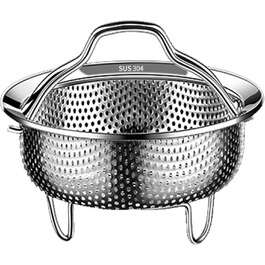 Димер для каструль, Ø14см: нержавіюча сталь 304, для приготування на пару, універсальний, підходить для каструль, сковорідок, мультиварки, швидкої каструлі, Instant Pot