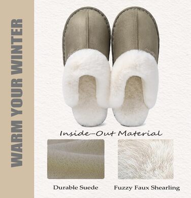 Домашні тапочки для жінок та чоловіків зимові теплі з синтетичного хутра, овчої шкури, штучного хутра, плюшу, м'які, з антиковзким покриттям, пантолетти для дому та вулиці (42.5/44 EU, Forest Night)