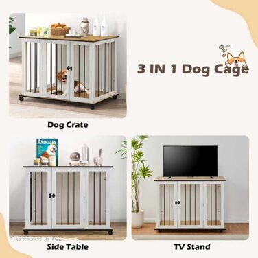 Тамбур для собак TUKAILAi, стильний будиночок для собак в інтер'єрі, клітка для собак, переноска для собак, білий та коричневий