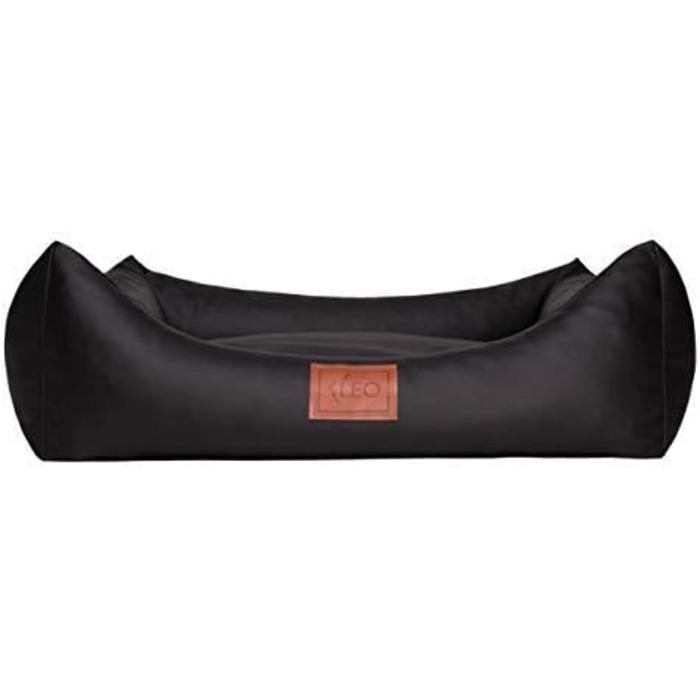 Софа для собак Leo4dog Natalie: зручне ліжко для собак з штучної шкіри, 4 розміри (XXL 130x100 см, чорний)