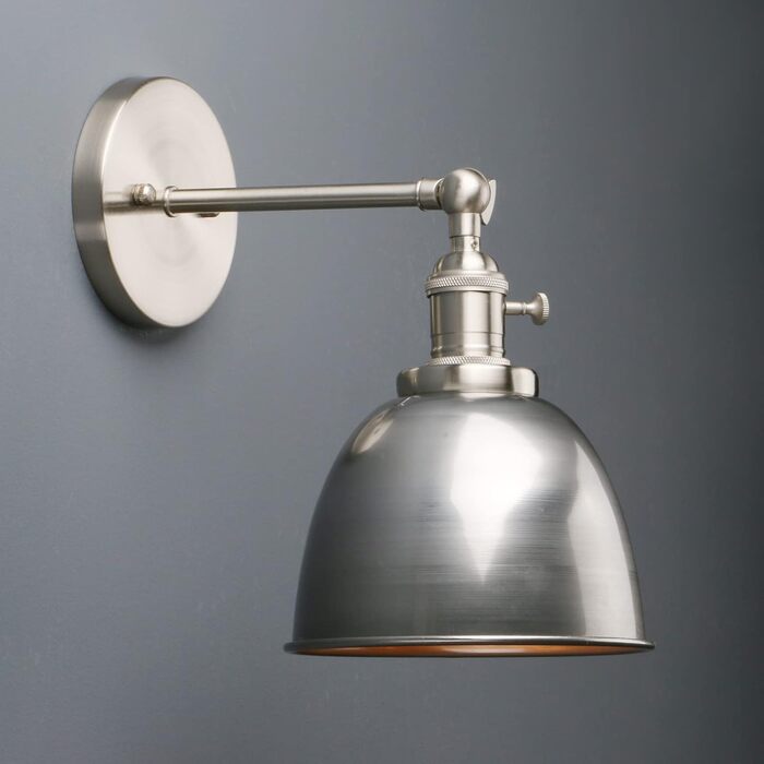 Phansthy 2-Piece Wall Light with Metal Shade Wall Lamp Industrial Design, Interior Vintage Loft Wall Lamp E27 max. 40W for Living Room Bedroom Office Kitchen Hallway (White) (Clear Lacquer)