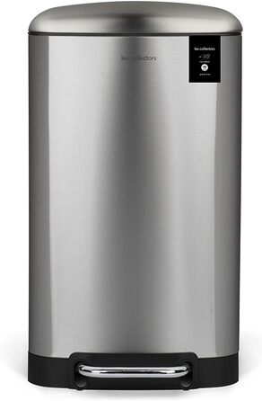 Відро для сміття Les Collecteurs Küchen N°712, 30 л, нержавіюча сталь, знімний внутрішній відро, дизайн, міцне, тихий закриття кришки