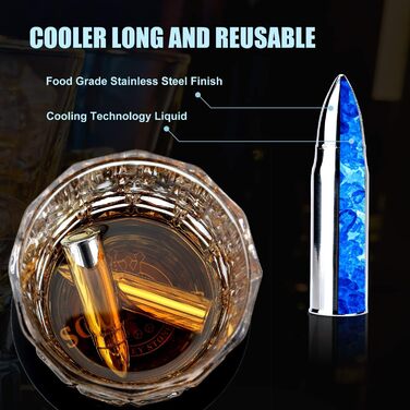 Склянки для віскі з гранітними кубиками льоду, 2 шт., дерев'яна подарункова коробка. Ідеальний подарунок для любителів віскі, чоловіків, на Різдво, День народження, День батька (310 мл). Рельєфні круглі.