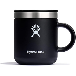 Термокружка Hydro Flask 177 мл (6 oz) з нержавіючої сталі - ізольована, з кришкою та ручкою. Чорний колір
