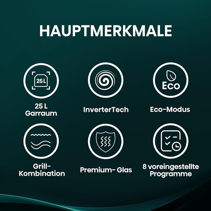 Мікрохвильова піч Hisense H20MOBS4HI 25 л з InverterTech, керамічним покриттям та цифровим керуванням