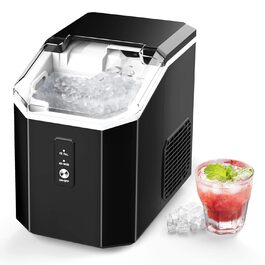 Машина для приготування кубиків льоду Ice Maker - 2L, чорна, з LED-дисплеєм, лопаткою та кошиком. Швидке приготування льоду за 6 хвилин.