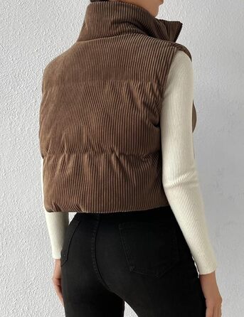 Жіноча куртка Gihuo з начосом та блискавкою, коротка модель (L, Кофе)